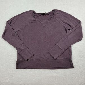 ATHLETA Women's Large Purple Gray Raglan Long Sleeve Pullover Sweater